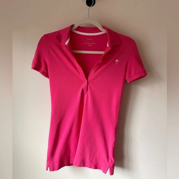 Lilly Pulitzer Tops - Lilly Pulitzer Pink Polo with Palm Tree - Size XS